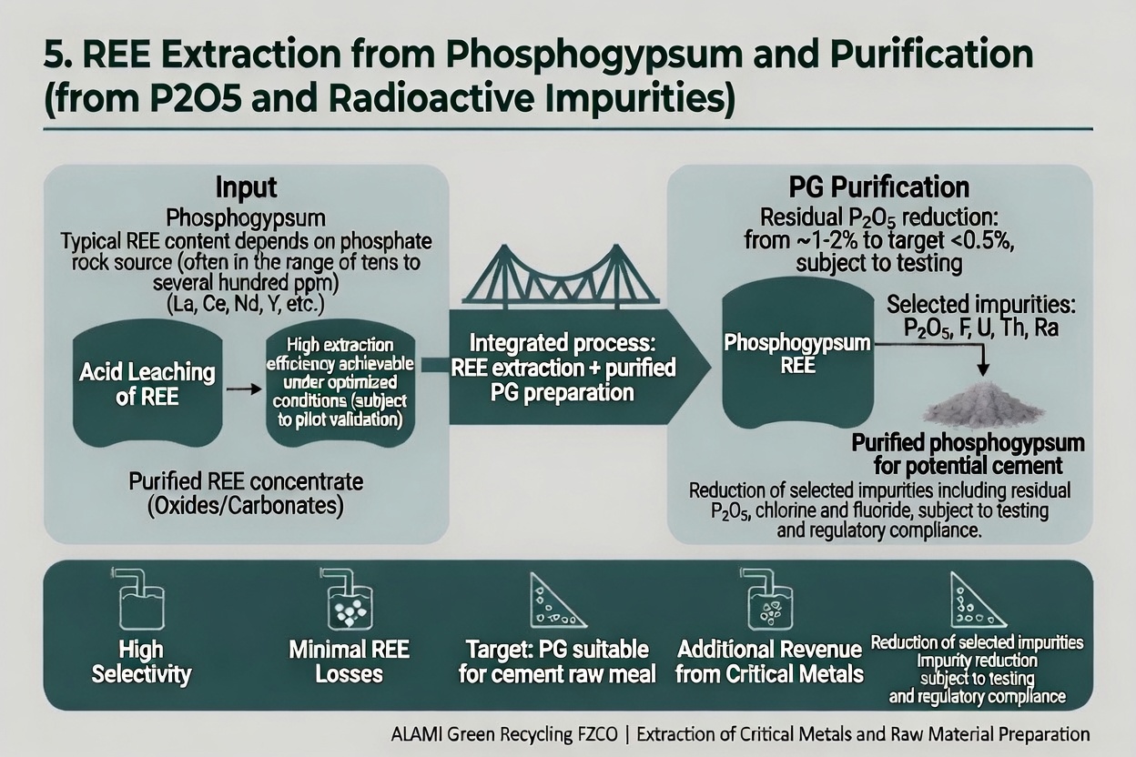 REE Extraction from Phosphogypsum and Purification